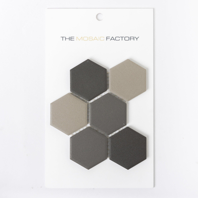 ÉCHANTILLON The Mosaic Factory London carreau mosaïque 5.1x5.9x0.6cm pour sol pour intérieur et extérieur Hexagone Hexagon Céramique Gris foncé mix
