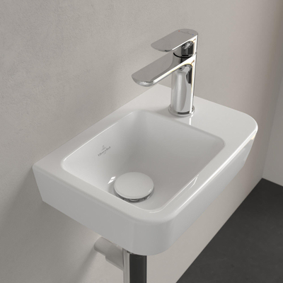 Villeroy & Boch O.novo fontein - 36x25cm - 1 kraangat rechts - zonder overloop - White Alpine (glans wit)