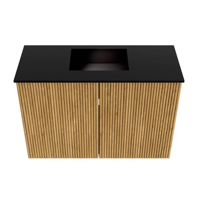 Mondiaz JOYA 60cm toiletmeubel - kleur Oak - Wastafel FAYE positie Midden 1 kraangat kleur Urban.