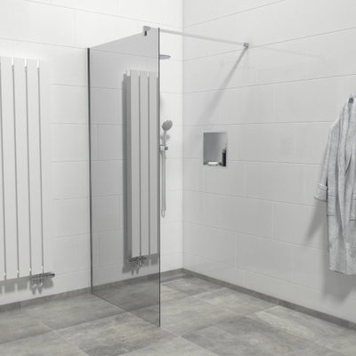 Marenza Bellini Inloopdouche - 100x200cm - veiligheidsglas - spiegel buitenzijde - anti kalk - chroom