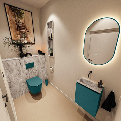 MONDIAZ TURE-DLUX 40cm toiletmeubel Smag. EDEN wastafel Glace positie links. Zonder kraangat.