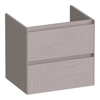 BRAUER Inspire wastafelonderkast 60 2 softclose lades - greeploos - 1 sifon uitsparing - Timber Greige