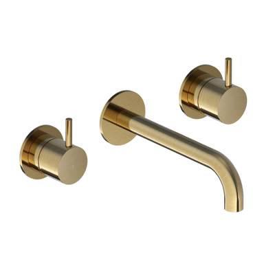 Hotbath COBBER Afbouwdeel tbv Inbouw wastafelkraan 18cm uitloop BB Geborsteld messing