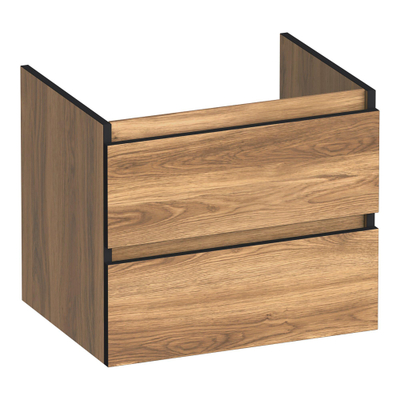 BRAUER Joy Edge wastafelonderkast 60 2 softclose lades - greeploos - 1 sifon uitsparing - Honey