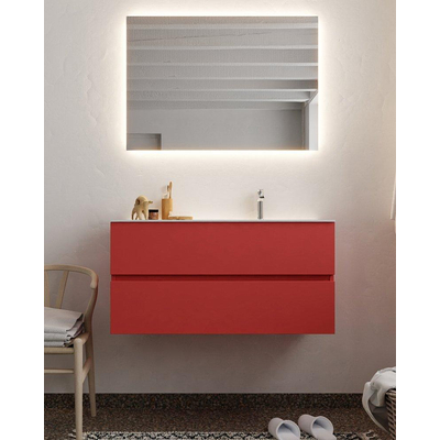 Mondiaz VICA ensemble de meuble de salle de bain - 100cm - meuble sous-vasque fire - 2 tiroirs - lavabo cloud droite - 1 trou de robinet - version XL 60cm haut