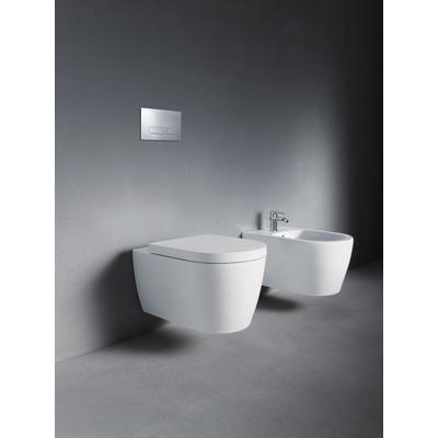 Duravit Starck Me wandbidet 37x57cm met kraangat met overloop m. WG mat wit