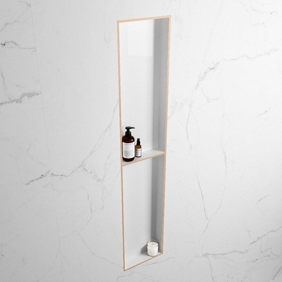 MONDIAZ EASY Nis - 89.5x29.5cm - geschikt voor in- of opbouw - 2 vakken - kleur Rosee | Talc