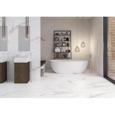 ÉCHANTILLON Cifre Cerámica Carrelage de sol et mural Diamond Gold Aspect Marbre Mat Blanc