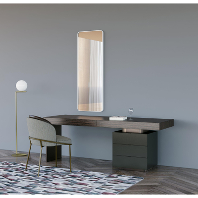 Saniclass Retro Line Rectangle Miroir - 140x50cm - rectangulaire - arrondi - cadre - blanc mat