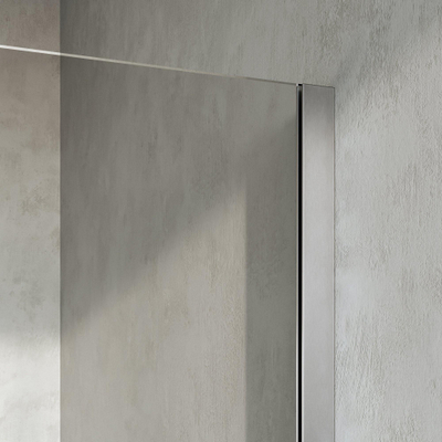 BRAUER Stellar Cabine de douche - 100x100x200cm - porte battante - revêtement verre - réversible - verre clair - Inox brossé PVD