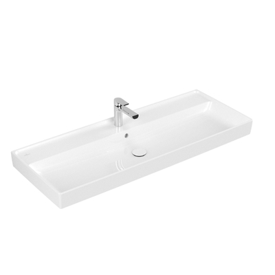 Villeroy & Boch Collaro lavabo à poser sur meuble - 120x47cm - avec trop-plein 1 trou de robinet CeramicPlus blanc
