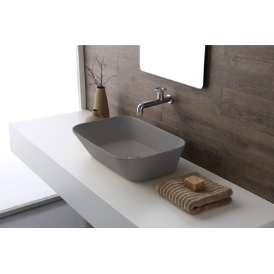 By Goof Mees Design Vasque à poser 60x42x16,6cm Rectangulaire Gris mat