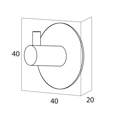 Tiger Rhino Ensemble de crochets - rond - 4 pièces - autocollant - inox brossé