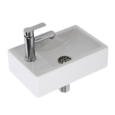Plieger Houston pack lave-mains – 37 x 23 x 17 cm – céramique blanche – perçage à gauche – robinet chromé