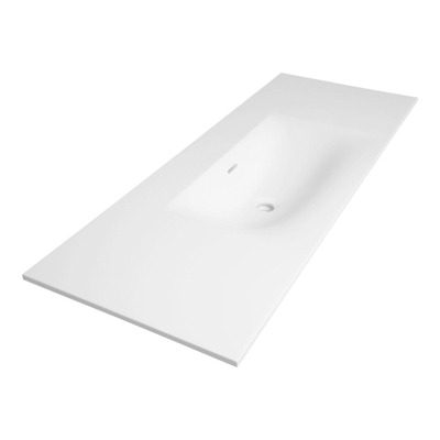 BRAUER Glacier lavabo 120x46x2cm - 1 bassin - 0 trous de robinet - fine stone - blanc mat