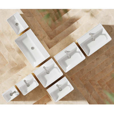 Hansgrohe Xanuia Q Wastafel/Fontein - 60x37cm - inbouw - 1 kraangat - met overloop - compact - glans wit