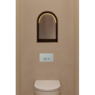 Hotbath &MORE Boîte d'encastrement ou niche encastrée Modèle en arcade - 30x45x10cm - avec LED - IP44 - Tuscan bronze