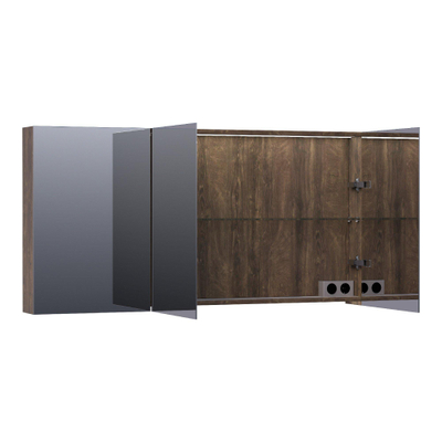 BRAUER Impress Deluxe armoire de toilette – 139 x 70 x 15 cm – LED directe – Grove (noyer)