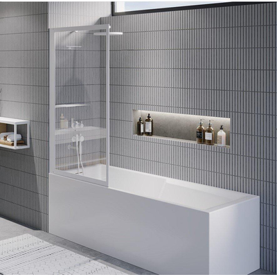 Riho Lucid GD501 badwand - 80x150cm - draaibaar - 6mm - helder glas - mat wit