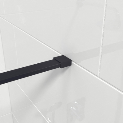 Marenza Bellini Inloopdouche - 120x200cm - veiligheidsglas - mat glas - frame rondom - anti kalk - mat zwart