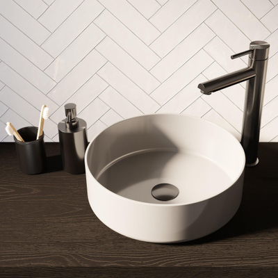 BRAUER Accessoireset - zeepdispenser - beker - met wand ophanging - magnetisch opzetvlak - geborsteld gunmetal