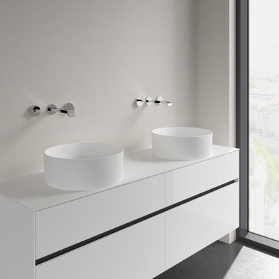 Villeroy & Boch Collaro lavabo à poser rond Ø40cm - sans trop-plein sans trou de robinet CeramicPlus stone white