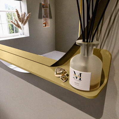 Mondiaz SPOT spiegel – Ø120 cm – met planchet – Oro (zand)
