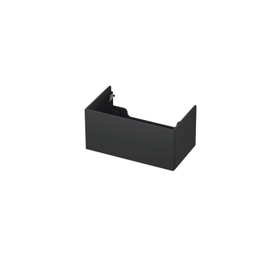 INK Wastafelonderkast - 80x45x37.6cm - 1 lade - push to open - met recht opdekfront - MDF lak - Antraciet mat