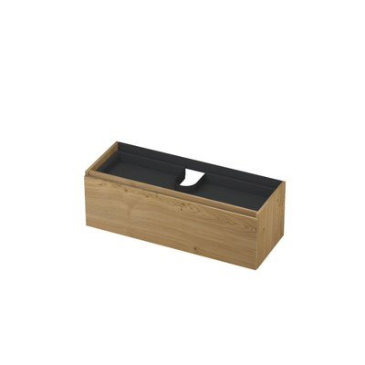 INK Wastafelonderkast - 120x45x40cm - 1 lade - greeploos - met binnenlade greeploos - MDF - Natur