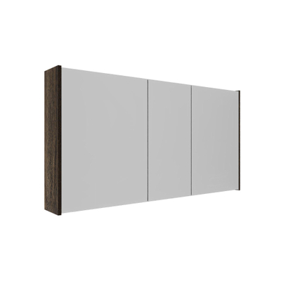 Saniclass Holz Frame Spiegelkast - 120x63x16cm - inclusief zijpanelen - Eiken charcoal