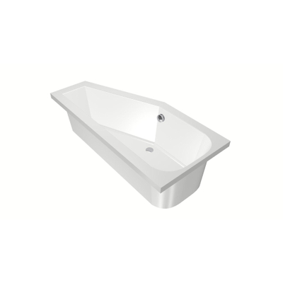 Xenz Lagoon Baignoire d'angle - 160x75x48 - bonde centrale - gauche - compact - acrylique - blanc