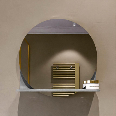 Mondiaz SPOT Miroir de salle de bains - rond 40cm - tablette de miroir - couleur Plata