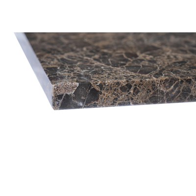 Saniclass Noche Topblad - 60x46cm - zonder kraangaten - 1 sifon-uitsparing - gemeleerd natuursteen - Dark Emperador