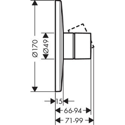 Axor Uno 3 plaque de finition pour mitigeur de douche avec poignée zero chrome