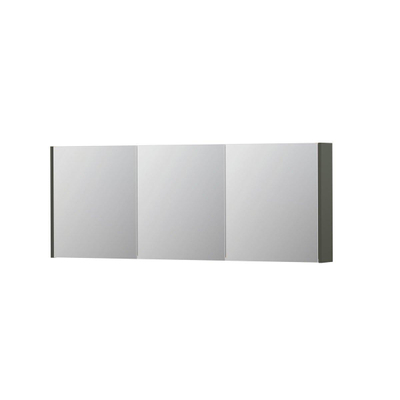 INK SPK1 spiegelkast – 160x60x14 cm – 3 deuren, dubbelzijdige spiegeldeuren – Mat beton groen