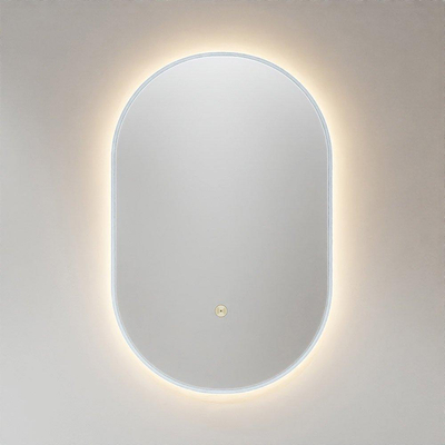 Mondiaz GLOW spiegel – ovaal – 45x90 cm – indirecte LED rondom – bewegingssensor – Clay (bruin)