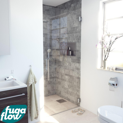 FugaFlow Efficiente Vetro Porte de douche - 90x200cm - sans profilé - verre de sécurité - anti-calcaire - chrome