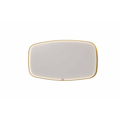 INK SP31 spiegel - 160x4x80cm contour in stalen kader incl dir LED - verwarming - color changing - dimbaar en schakelaar - geborsteld mat goud