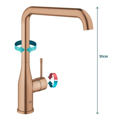 GROHE essence new Mitigeur de cuisine - bec en L - Warm Sunset brossé