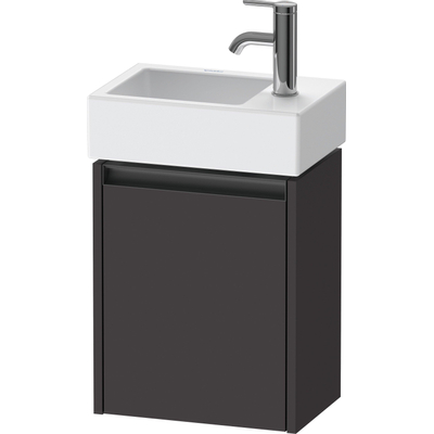 Duravit Ketho 2 meuble bas pour lavabo avec 1 porte 36.4x23.8x44cm gauche, avec poignée graphite anthracite supermat