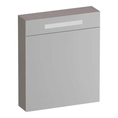 BRAUER Promise Deluxe armoire de toilette - 60x70x15cm - avec éclairage 1 porte de miroir double face à ouverture à gauche Timber Greige