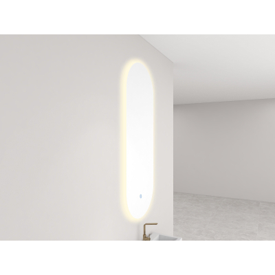 Wiesbaden Lumia Spiegel ovaal - met LED dimbaar en spiegelverwarming - 50x100cm