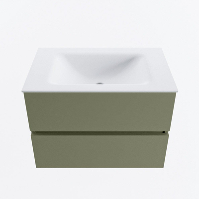 Mondiaz VICA ensemble de meuble de salle de bain - 70cm - meuble sous-vasque armée - 2 tiroirs - lavabo nuage milieu - 1 trou de robinet - version haute de 60cm - talc