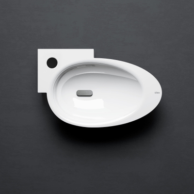 Clou First vasque de toilette 38.8x24.6cm trou de robinet à gauche Céramique Blanc