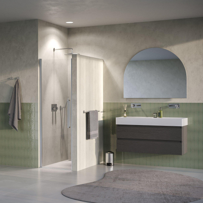 BRAUER Cosmic Nisdeur - 80x200 - draaiend - helder - glas omkeerbaar incl. glascoating - geborsteld RVS PVD