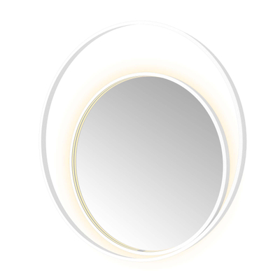 Hotbath &MORE Miroir Round2 éclairage LED direct et indirect chauffage de miroir dimmable avec télécommande Blanc mat