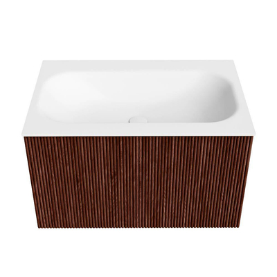 Mondiaz KURVE Badkamermeubelset - 70x46x40cm - 1 lade - wastafel solid surface - midden - 1 kraangat - Ruby