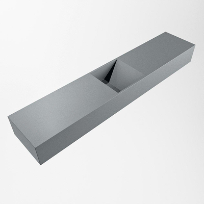 Mondiaz TYNE Fontein - 110x23x12cm - wasbak midden - zonder kraangaten - solid surface - Plata