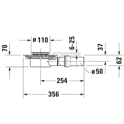 Duravit vidage receveur de douche horiz avec lot de pieds ou support baignoire