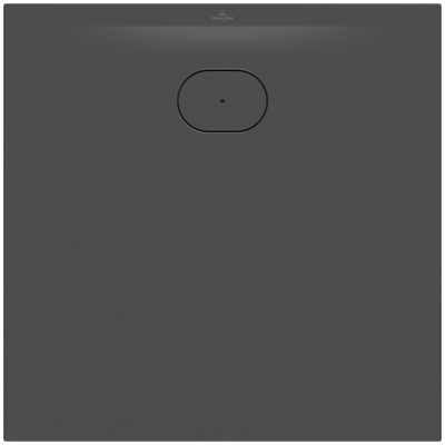 Villeroy & Boch Ecora douchebak - 90x90x3.5cm - afvoer korte zijde - anthracite (antraciet)
